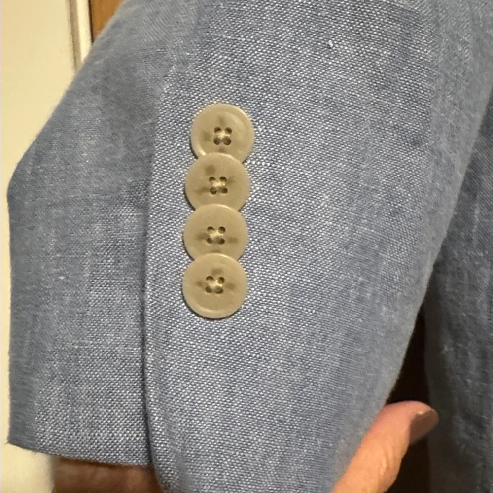Joseph Abboud JOE Slim Fit Blazer 48R Blue 100% Linen Lined 2 Button Preppy